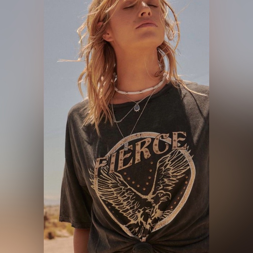 Altar’d State Small Black Tshirt Fierce Eagle Graphic Tee Oversized Fit